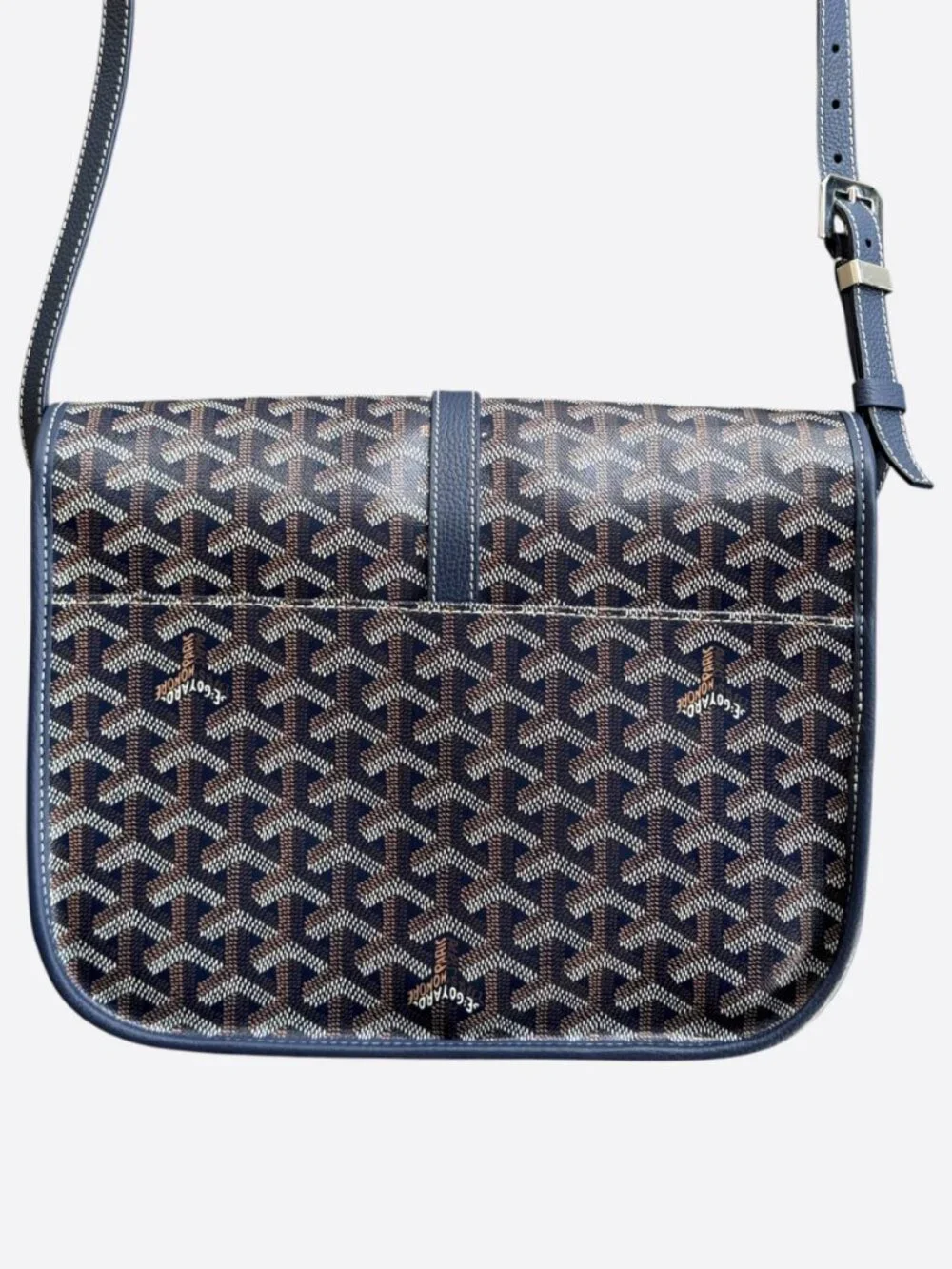 Goyard Navy Belvedere MM Messenger Bag